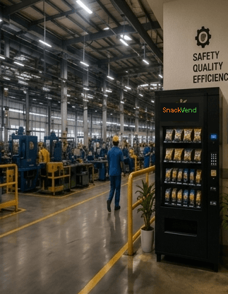 Manufacturing facility with a vending machine